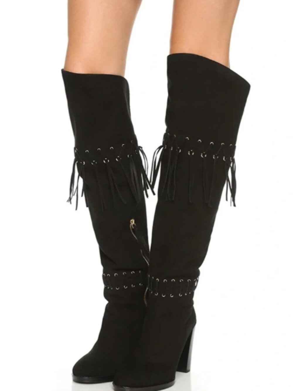 Rebecca Minkoff Bardot Over the Knee Boots, Black Suede Size 7, $598, Cute!